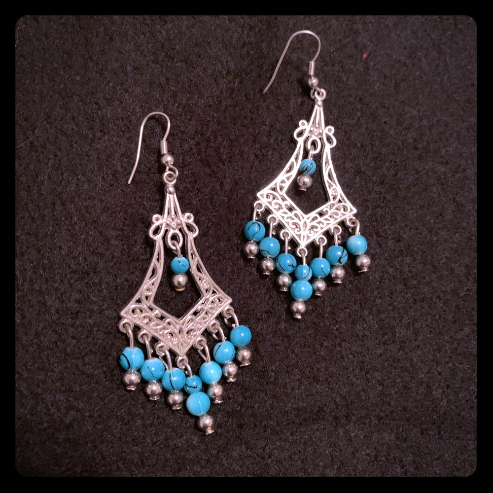 Silver and turquoise earrings